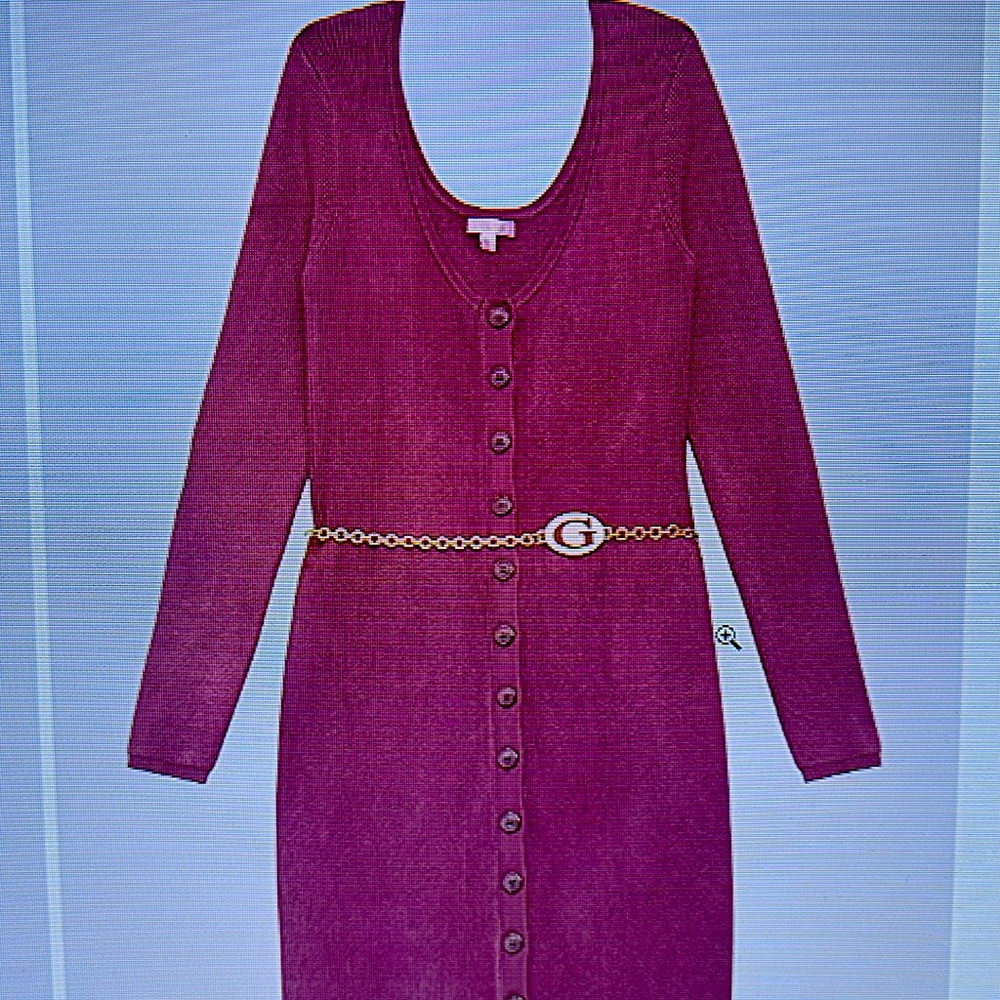 Guess knit dress long sleeve with golden chain belt brand new with tag